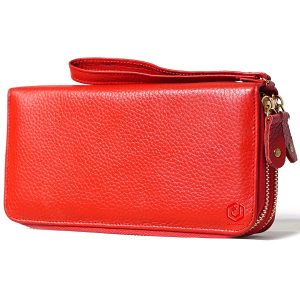 dompet merah kulit asli